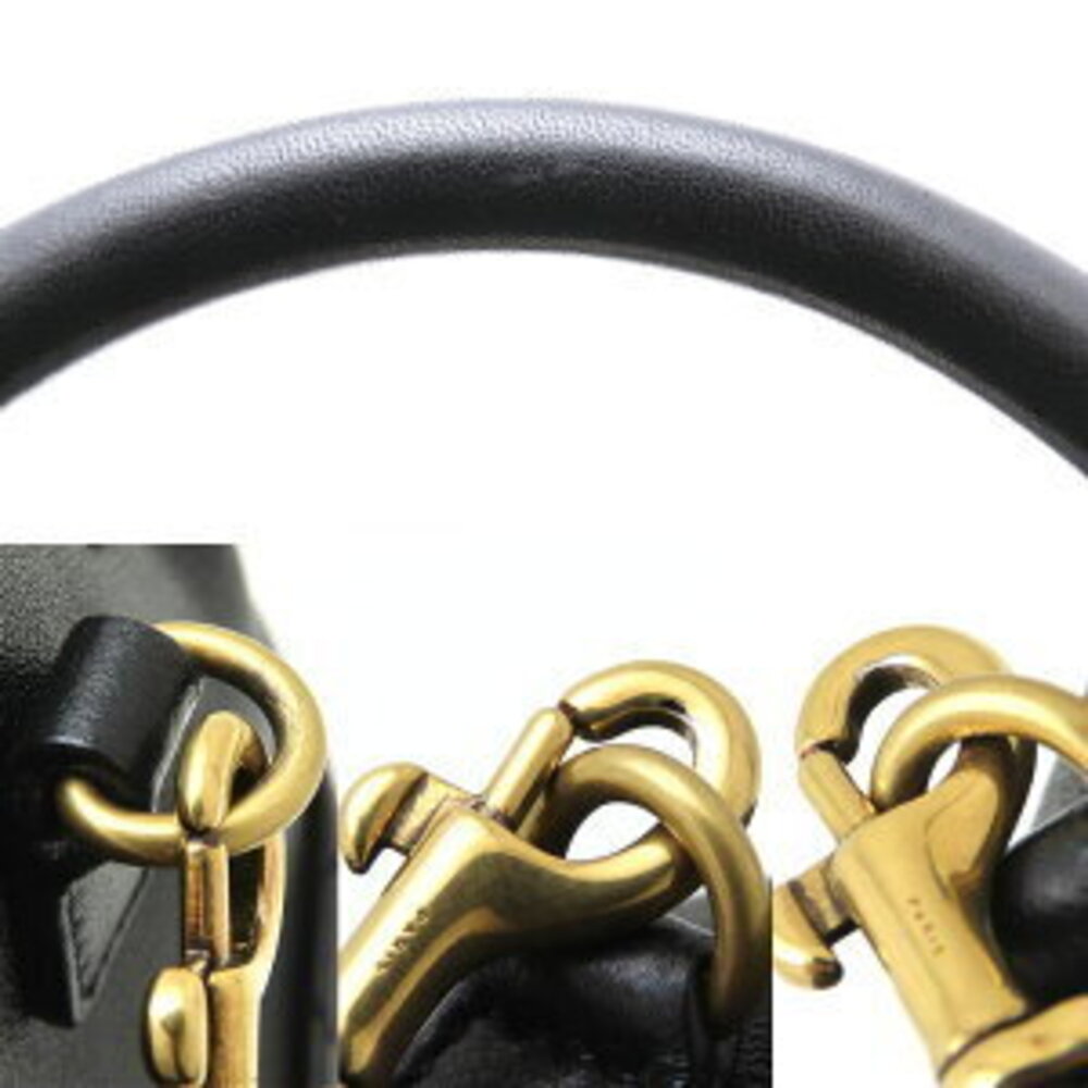 SAINT LAURENT PARIS Rear Duffle Bag Handbag Lambskin Black - Picture 6 of 9